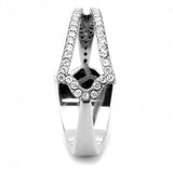 DA310 - No Plating Stainless Steel Ring with AAA Grade CZ in Clear - Alamode - Flyclothing LLC