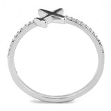 DA311 - No Plating Stainless Steel Ring with Epoxy  in Jet