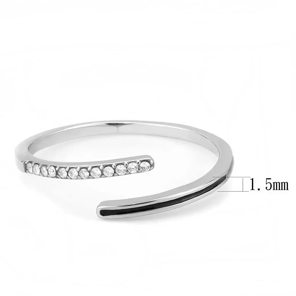 DA312 - No Plating Stainless Steel Ring with Epoxy in Jet - Alamode - Flyclothing LLC