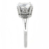 DA314 - No Plating Stainless Steel Ring with AAA Grade CZ in Clear - Alamode - Flyclothing LLC