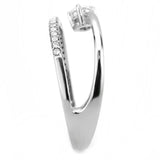 DA316 - No Plating Stainless Steel Ring with AAA Grade CZ  in Clear - Alamode