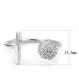 DA318 - No Plating Stainless Steel Ring with AAA Grade CZ  in Clear