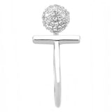DA318 - No Plating Stainless Steel Ring with AAA Grade CZ in Clear - Alamode - Flyclothing LLC