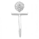 DA318 - No Plating Stainless Steel Ring with AAA Grade CZ  in Clear - Alamode