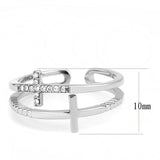 DA319 - No Plating Stainless Steel Ring with AAA Grade CZ  in Clear - Alamode