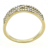 DA321 - IP Gold(Ion Plating) Stainless Steel Ring with AAA Grade CZ in Clear - Alamode - Flyclothing LLC