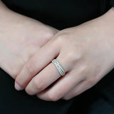 DA321 - IP Gold(Ion Plating) Stainless Steel Ring with AAA Grade CZ in Clear - Alamode - Flyclothing LLC