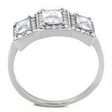 DA322 - No Plating Stainless Steel Ring with AAA Grade CZ  in Clear - Alamode