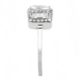 DA322 - No Plating Stainless Steel Ring with AAA Grade CZ in Clear - Alamode - Flyclothing LLC