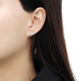 DA327 - No Plating Stainless Steel Earrings with AAA Grade CZ  in Clear - Alamode
