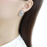 DA331 - No Plating Stainless Steel Earrings with AAA Grade CZ in Clear - Alamode - Flyclothing LLC