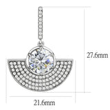 DA334 - No Plating Stainless Steel Earrings with AAA Grade CZ in Clear - Alamode - Flyclothing LLC