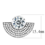 DA336 - No Plating Stainless Steel Ring with AAA Grade CZ in Clear - Alamode - Flyclothing LLC