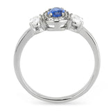 DA337 - No Plating Stainless Steel Ring with Synthetic Spinel in London Blue - Alamode