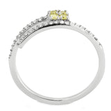 DA338 - No Plating Stainless Steel Ring with AAA Grade CZ  in Topaz - Alamode