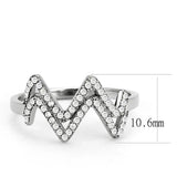 DA339 - No Plating Stainless Steel Ring with AAA Grade CZ in Clear - Alamode - Flyclothing LLC