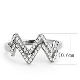 DA339 - No Plating Stainless Steel Ring with AAA Grade CZ  in Clear - Alamode