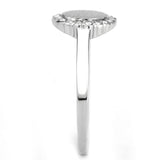 DA340 - No Plating Stainless Steel Ring with AAA Grade CZ  in Clear - Alamode