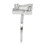 DA341 - No Plating Stainless Steel Ring with AAA Grade CZ in Clear - Alamode - Flyclothing LLC