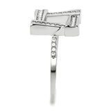 DA341 - No Plating Stainless Steel Ring with AAA Grade CZ  in Clear - Alamode