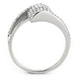 DA342 - No Plating Stainless Steel Ring with AAA Grade CZ in Clear - Alamode - Flyclothing LLC