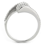 DA342 - No Plating Stainless Steel Ring with AAA Grade CZ  in Clear - Alamode