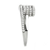 DA342 - No Plating Stainless Steel Ring with AAA Grade CZ  in Clear - Alamode