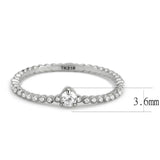DA343 - No Plating Stainless Steel Ring with AAA Grade CZ in Clear - Alamode - Flyclothing LLC