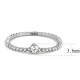 DA343 - No Plating Stainless Steel Ring with AAA Grade CZ  in Clear - Alamode