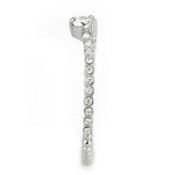 DA343 - No Plating Stainless Steel Ring with AAA Grade CZ in Clear - Alamode - Flyclothing LLC