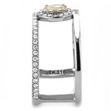 DA352 - High polished (no plating) Stainless Steel Ring with AAA Grade CZ in Champagne - Alamode - Flyclothing LLC
