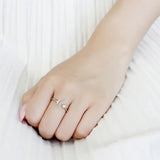 DA358 - High polished (no plating) Stainless Steel Ring with AAA Grade CZ in Champagne - Alamode - Flyclothing LLC