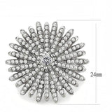 DA364 - High polished (no plating) Stainless Steel Ring with AAA Grade CZ in Clear - Alamode - Flyclothing LLC