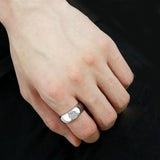 DA367 - High polished (no plating) Stainless Steel Ring with AAA Grade CZ in Clear - Alamode - Flyclothing LLC