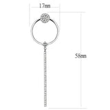 DA371 - High polished (no plating) Stainless Steel Earrings with AAA Grade CZ in Clear - Alamode - Flyclothing LLC