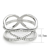 DA381 - High polished (no plating) Stainless Steel Ring with AAA Grade CZ in Clear - Alamode - Flyclothing LLC