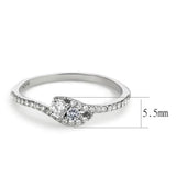 DA382 - High polished (no plating) Stainless Steel Ring with AAA Grade CZ in Clear - Alamode - Flyclothing LLC