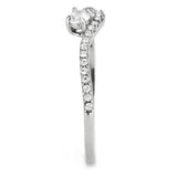 DA382 - High polished (no plating) Stainless Steel Ring with AAA Grade CZ in Clear - Alamode - Flyclothing LLC