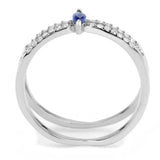 DA383 - High polished (no plating) Stainless Steel Ring with Synthetic in Montana - Alamode - Flyclothing LLC