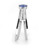 DA383 - High polished (no plating) Stainless Steel Ring with Synthetic  in Montana - Alamode
