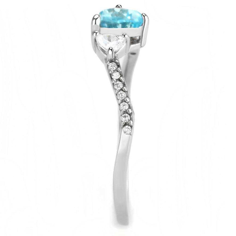 DA384Q - High polished (no plating) Stainless Steel Ring with AAA Grade CZ in Multi Color - Alamode - Flyclothing LLC