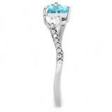 DA384Q - High polished (no plating) Stainless Steel Ring with AAA Grade CZ  in Multi Color