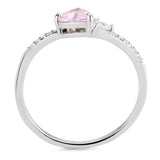 DA384 - High polished (no plating) Stainless Steel Ring with AAA Grade CZ in Rose - Alamode - Flyclothing LLC