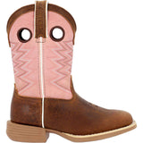 Durango Lil' Rebel Pro™ Little Kids’ Dark Chestnut Bubble Gum Western Boot - Durango - Flyclothing LLC