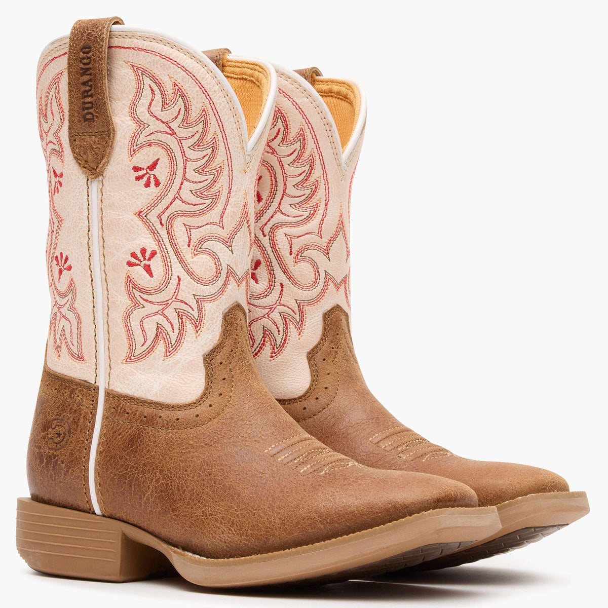 Durango Big Kids' Shyloh Western Boot Honey Tan / Metallic Peach