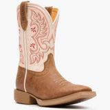 Durango Big Kids' Shyloh Western Boot Honey Tan / Metallic Peach