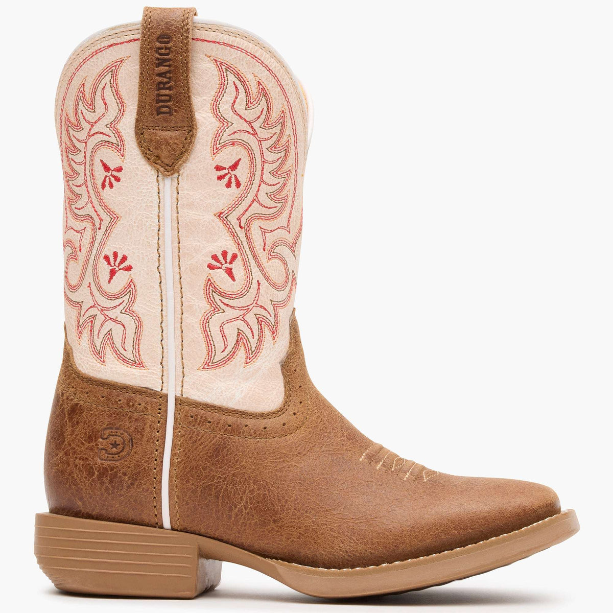Durango Big Kids' Shyloh Western Boot Honey Tan / Metallic Peach
