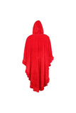 Daisy Corsets Red Velvet Hooded Ruffle Cape - Daisy Corsets