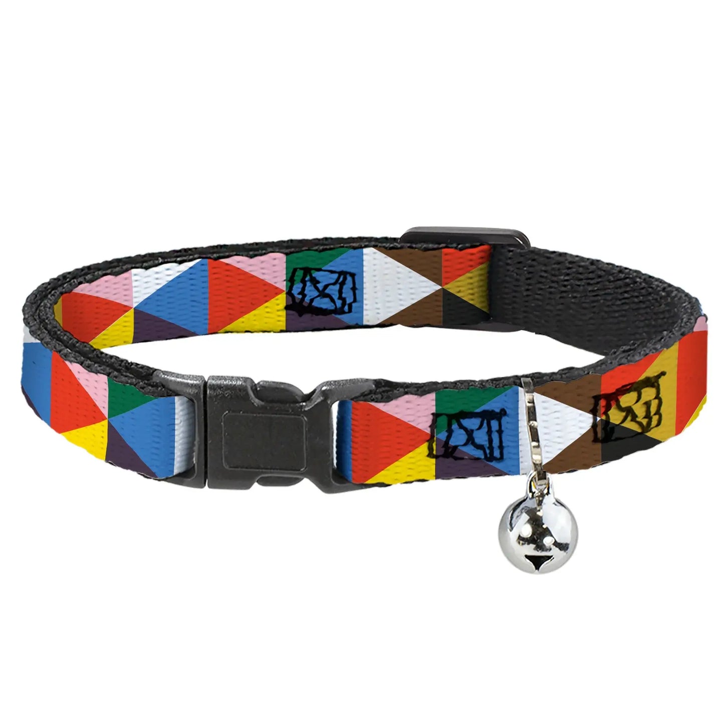 Cat Collar Breakaway - Geometric Triangle Blocks Multi Color - Buckle-Down - Flyclothing LLC