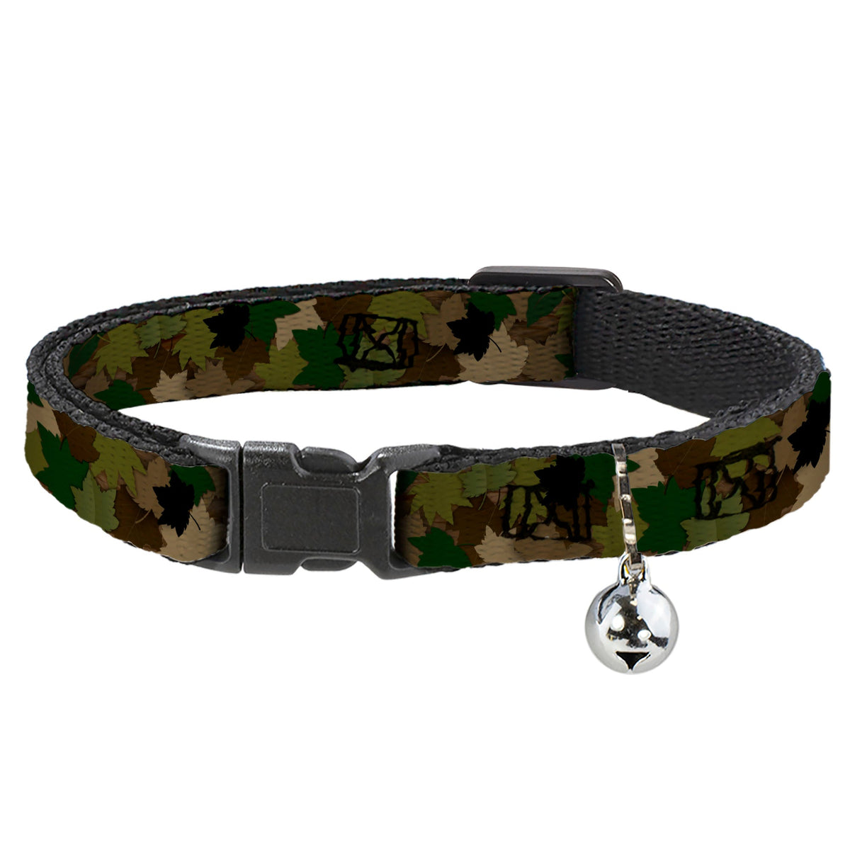 Cat Collar Breakaway - Leaf Camo Browns Greens Black - Buckle-Down - Flyclothing LLC